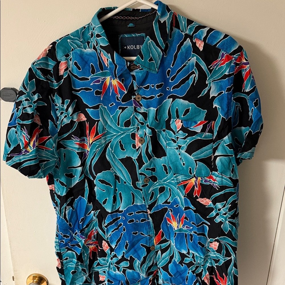 Men's Tropical Leaf Print Shirt